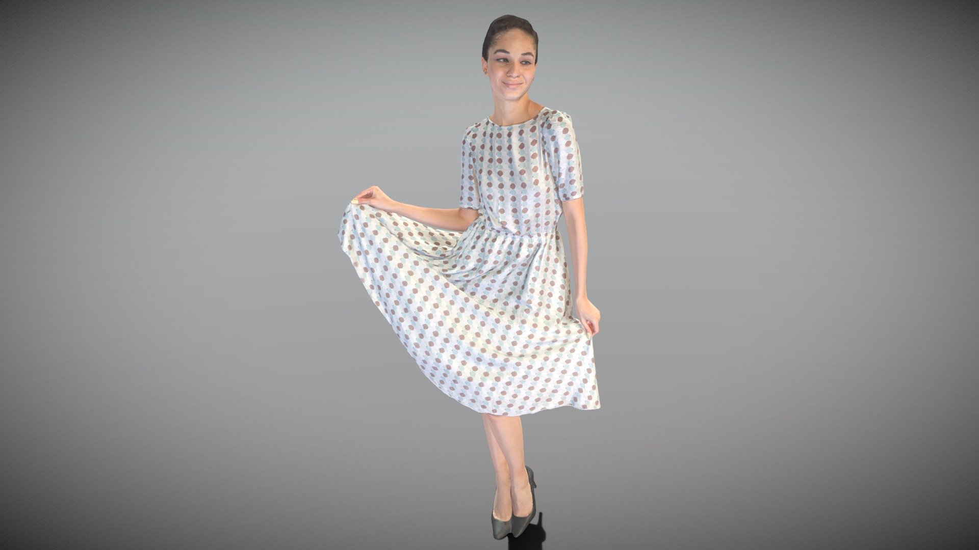 Pretty woman in a light summer dress 194