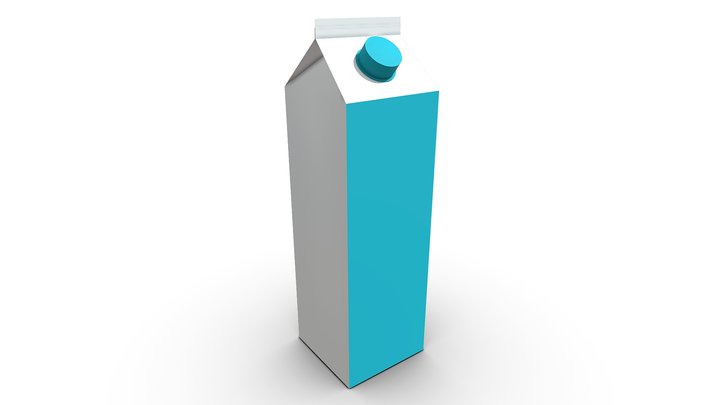 Milk Box simple mockup 3D Model