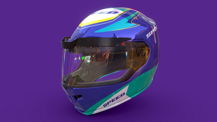 Racing Helmet 3D Model