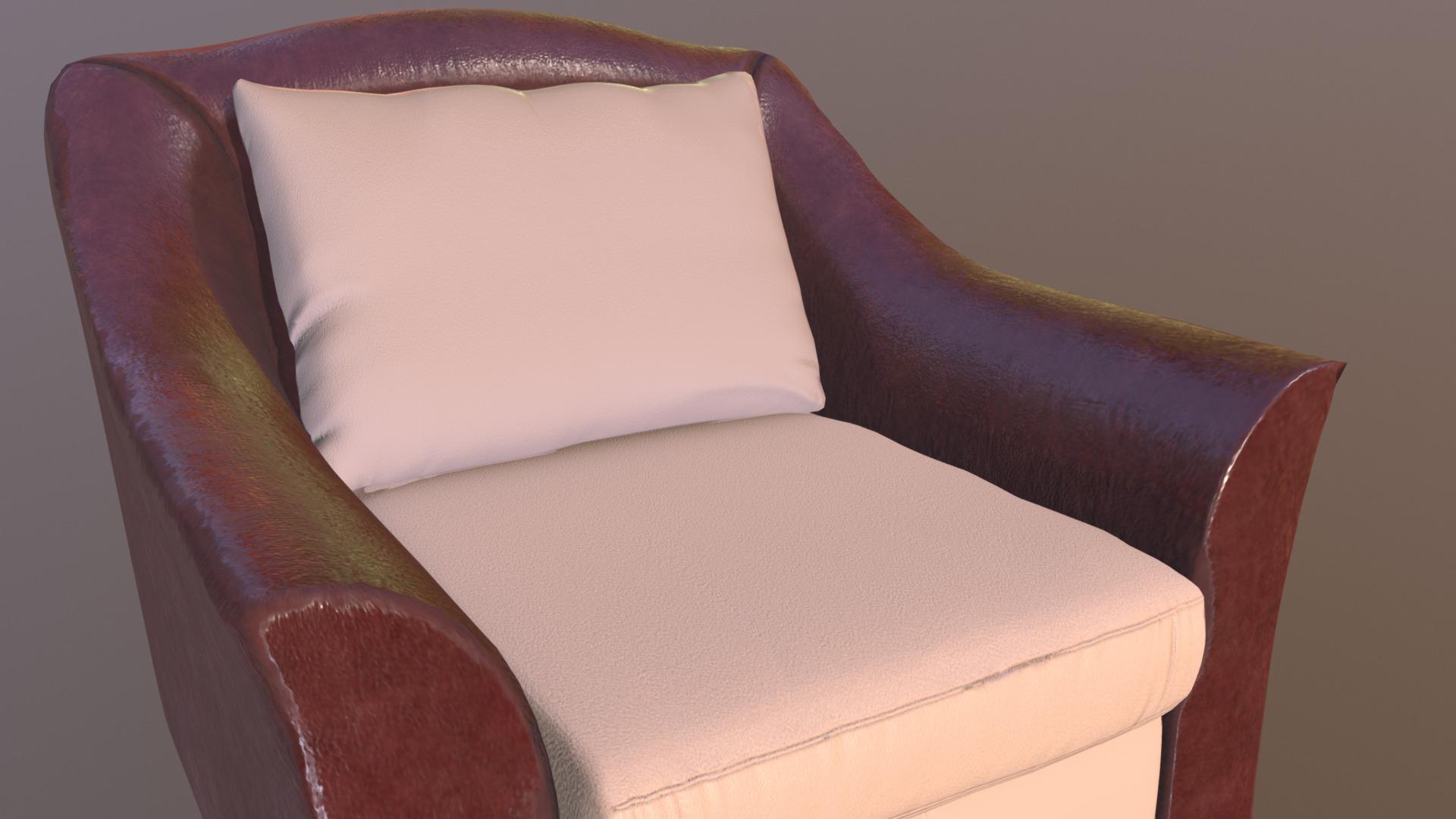 3D model ArmChair - This is a 3D model of the ArmChair. The 3D model is about a chair with a pillow.