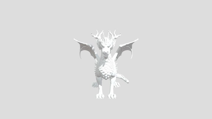 Mythical Dragon creature sculpture 3D Model