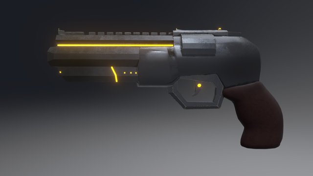 Cyberpunk Revolver 3D Model