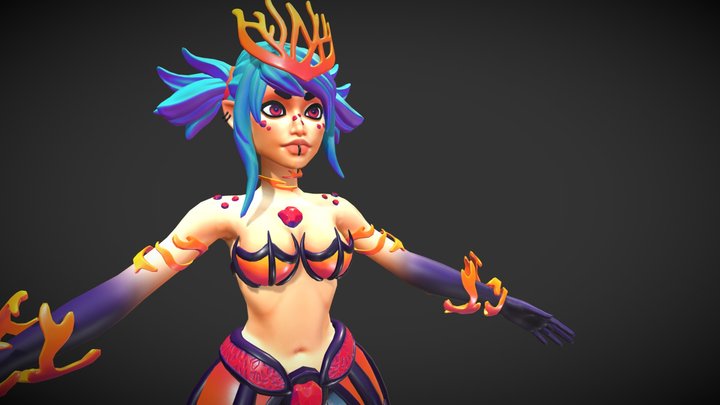 Coral Reef Mermaid 3D Model
