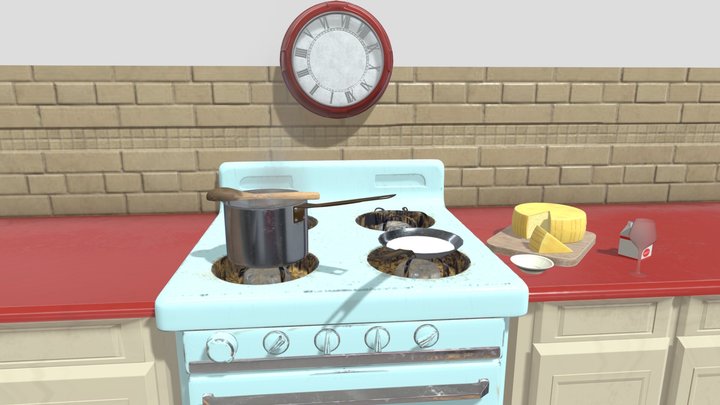 Descriptive Kitchen Grup 4 English 3D Model