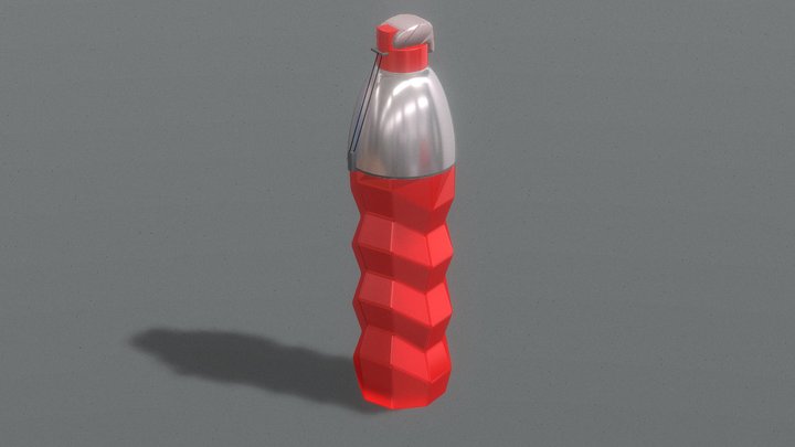 Bottle. Low poly, no texture (material nodes) 3D Model