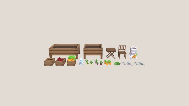 Vegetable garden furniture 3D Model