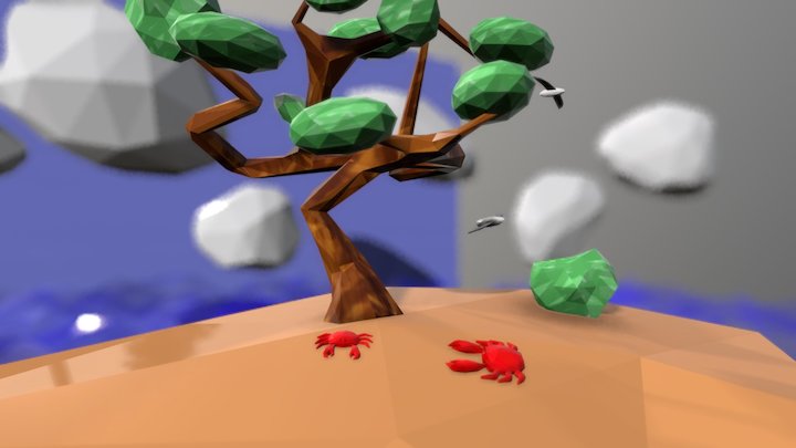 Crab Island (low poly) 3D Model