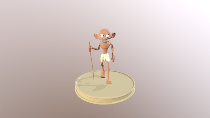 Stylized Gandhiji 3D Model
