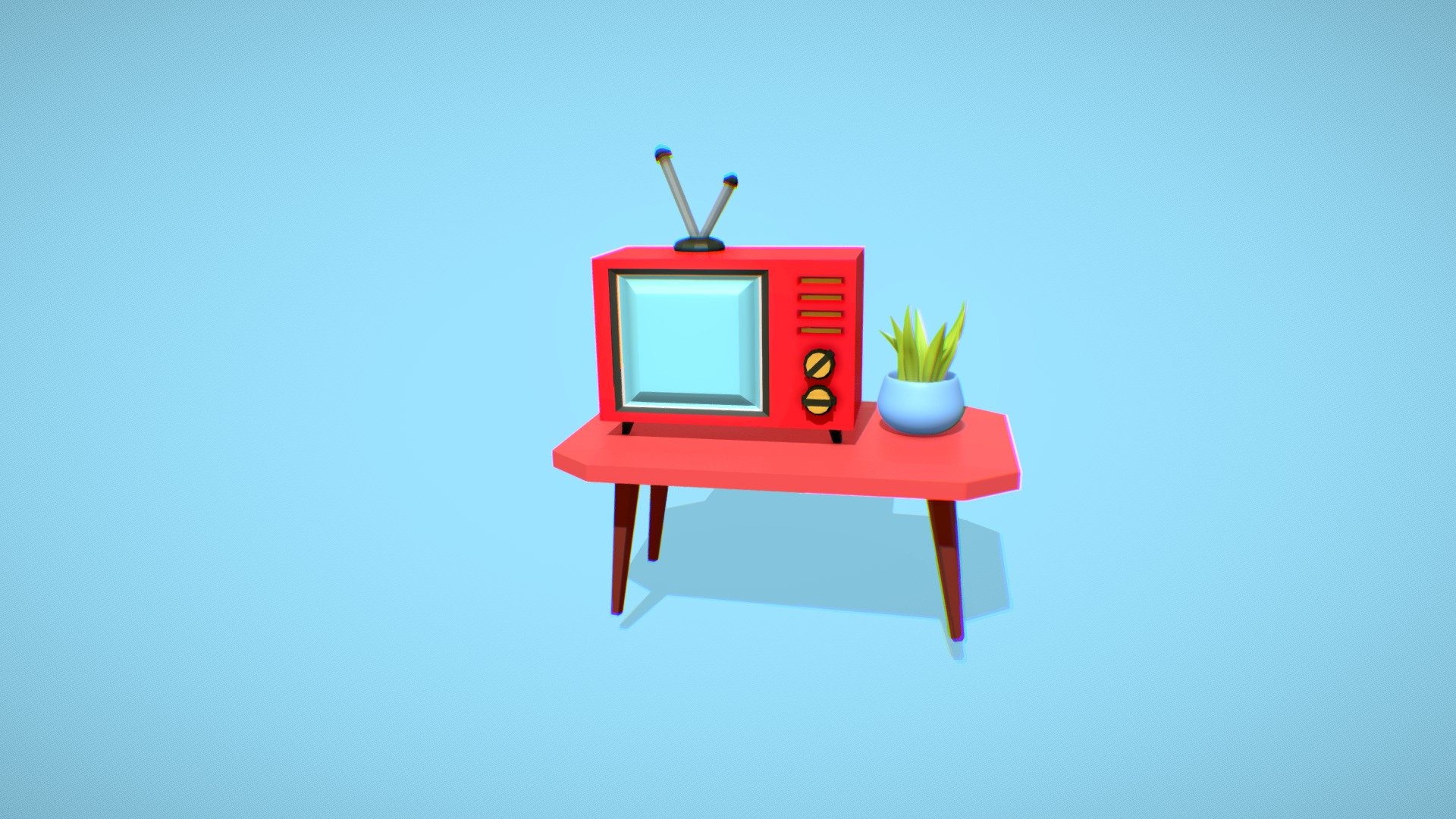 lowpoly old retro tv