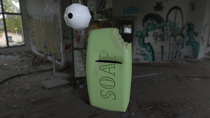 Soap with a bite taken out 3D Model