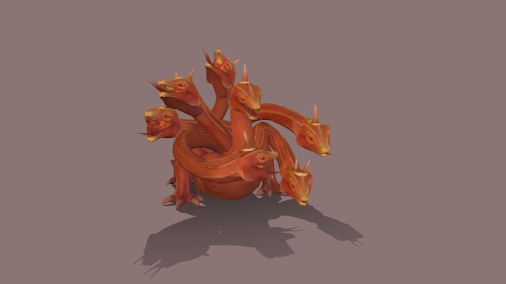 Fiery Colored Dragon 3D Model