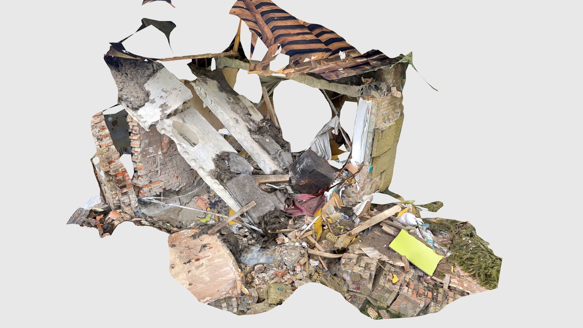 Destroyed kindergarten wall