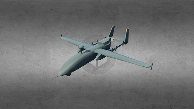 Heron 1 UAV 3D Model