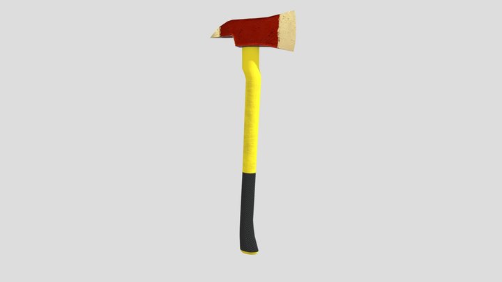 Gold Fire Axe 3D Model