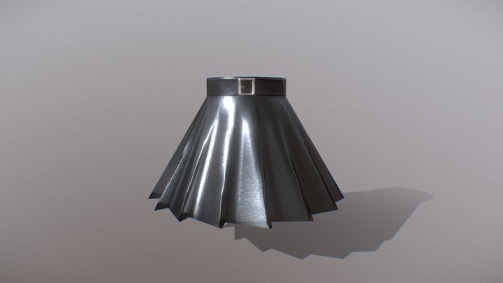 GAME LOW POLY PLEATED SKIRT 3D Model