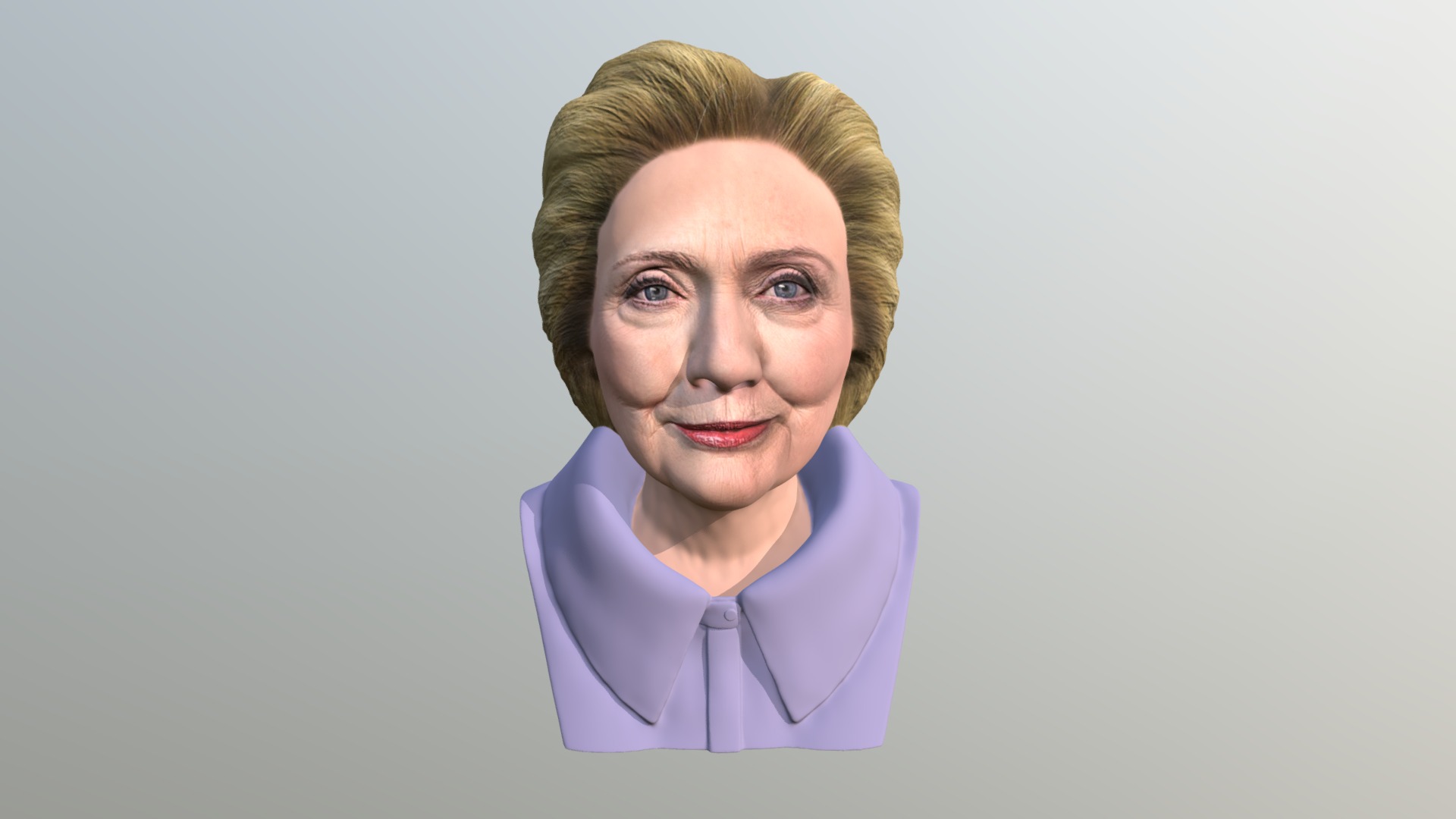 3D model Hillary Clinton for full color 3D printing - This is a 3D model of the Hillary Clinton for full color 3D printing. The 3D model is about a person with a purple shirt.