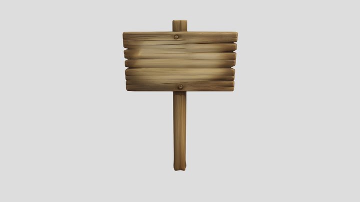 Stylized Wooden Sign – Free 3D Model STL