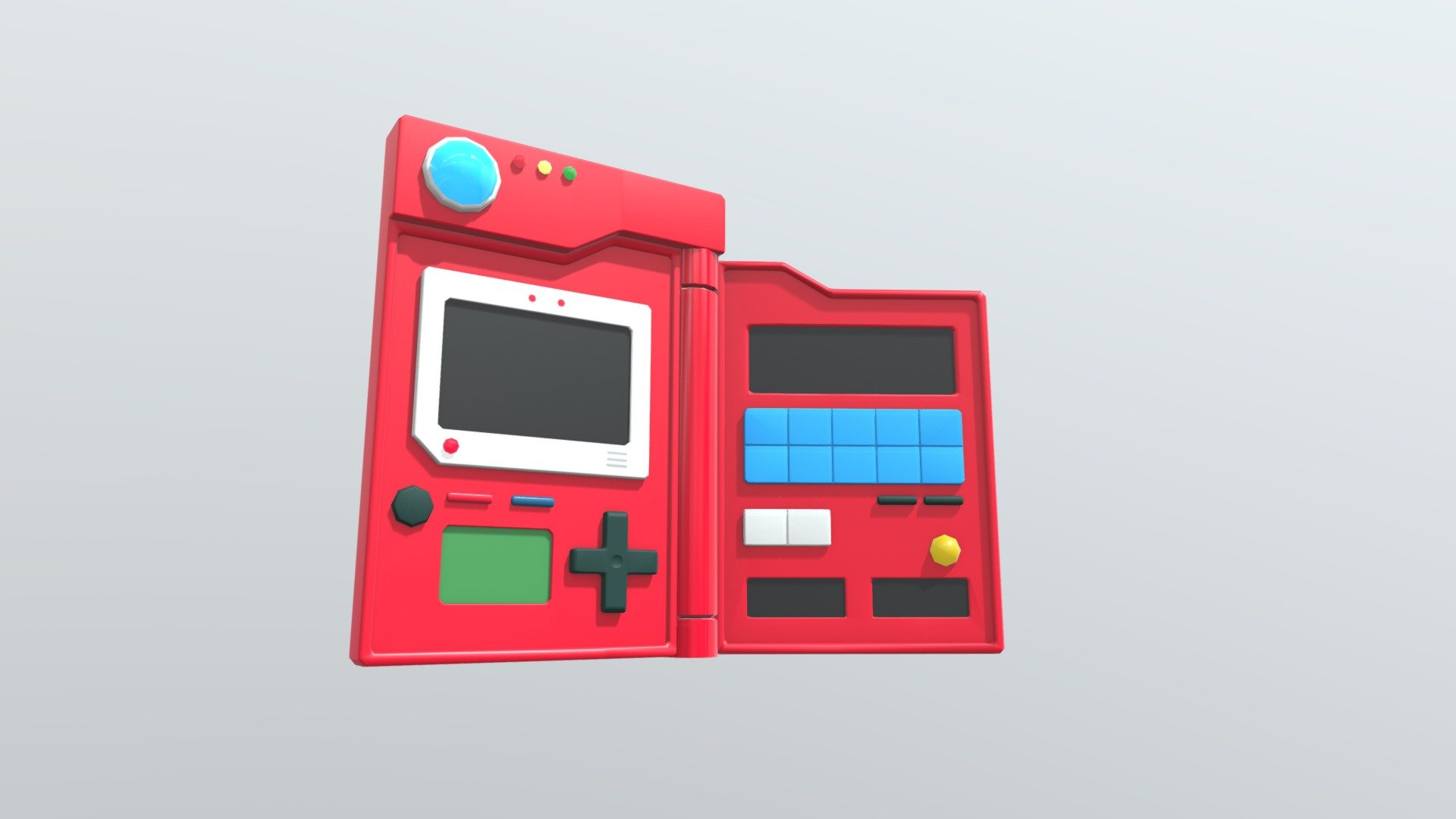 Pokedex 1995 Kanto Model and Custom Game Boy Style 3D model