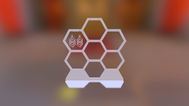 Honeycomb Earing Holder 3D Model