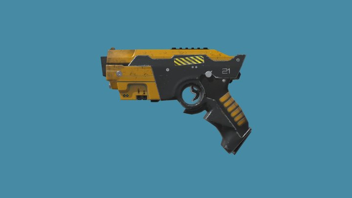 free sci-fi gun 3D Model