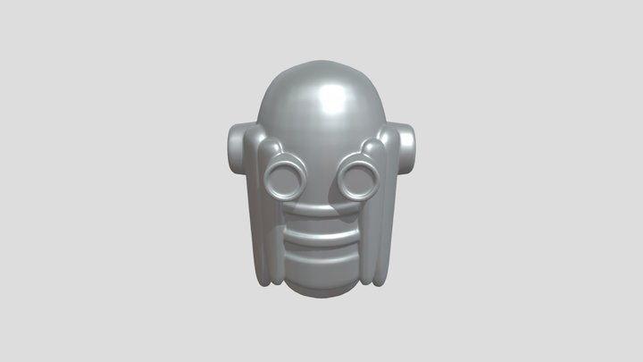 robot helmet with glowing eyes 3D Model