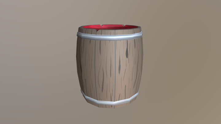 Barrel With Texture 3D Model