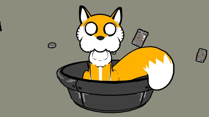 Fox in the washtub 3D Model