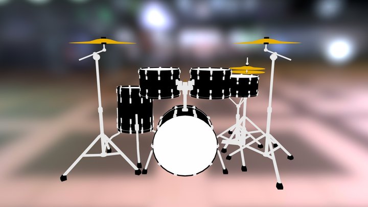 Drum set with Blender armature 3D Model