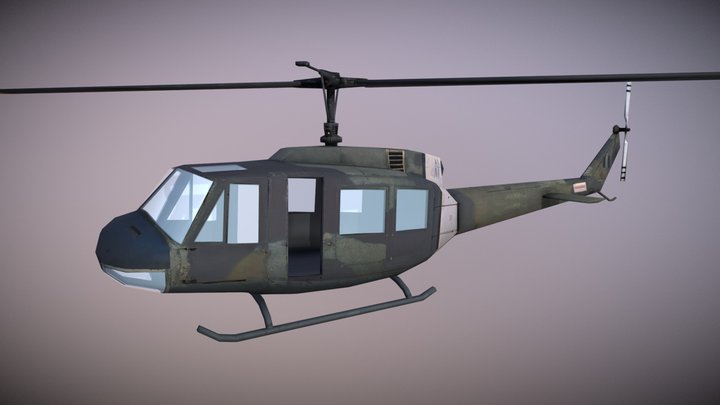 Bell Huey helicopter 3D Model
