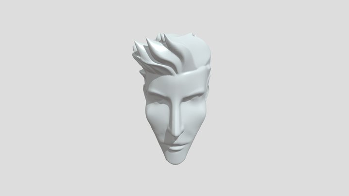 A stylized male head 3D Model