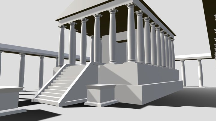 Doric Pillar Temple 3D Model
