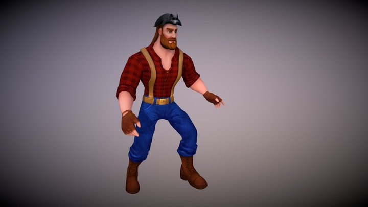 Lowpoly_Character_Woodcutter_Idle_after_running 3D Model