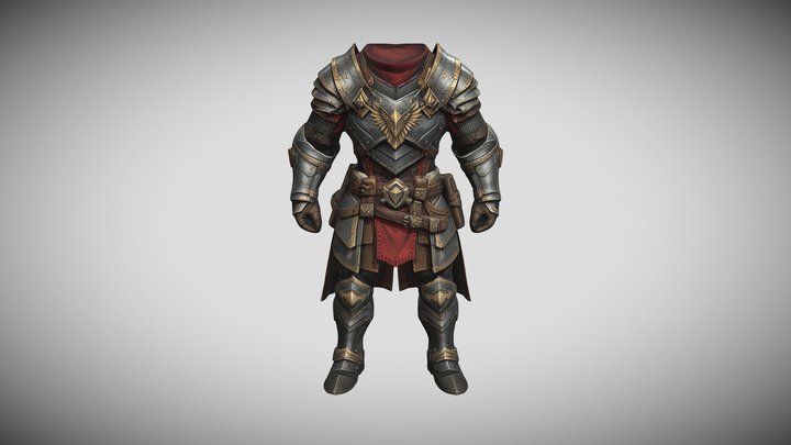 knight Armor Gold Edition By Nino CGI 3D Model