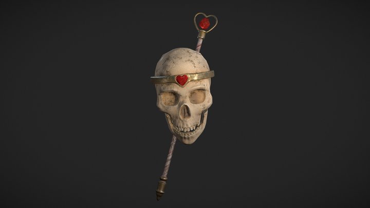 Impaled magical girl skull (Realtime) 3D Model