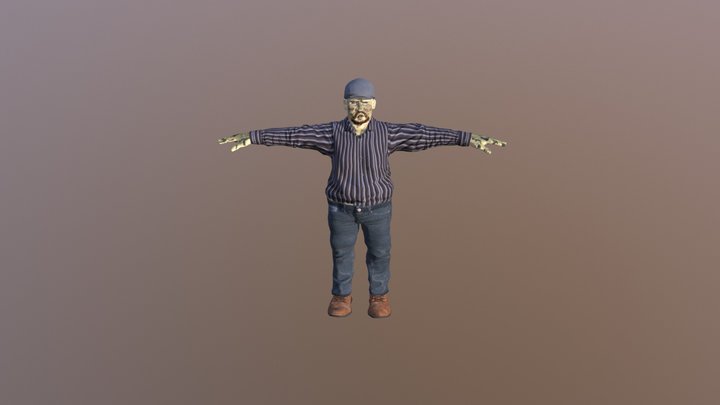 Farmer Zombie 3D Model