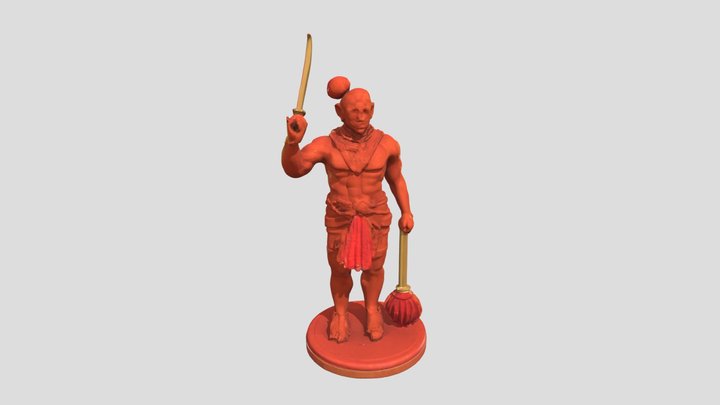 Ayyanar Muni God 3D Model Guardian Deity Statue