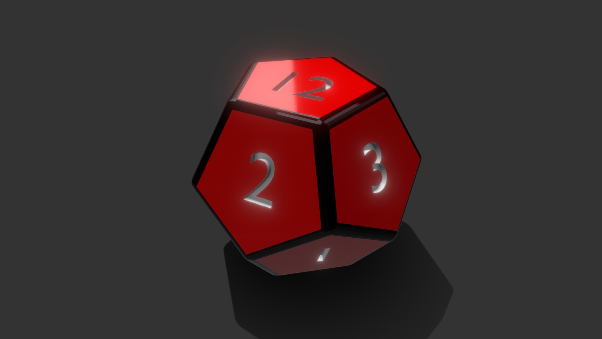 3D model Twelve-sided dice (d12)