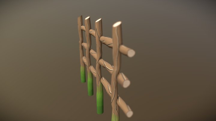 Wooden fence 3D Model