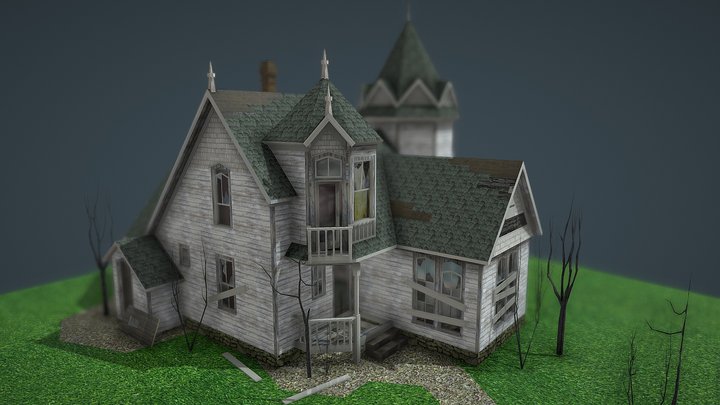Abandoned house game ready – Modelo 3D gratuito STL