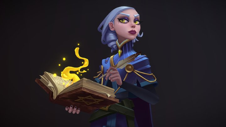 Spell Researcher - Handpainted lowpoly 3D Model