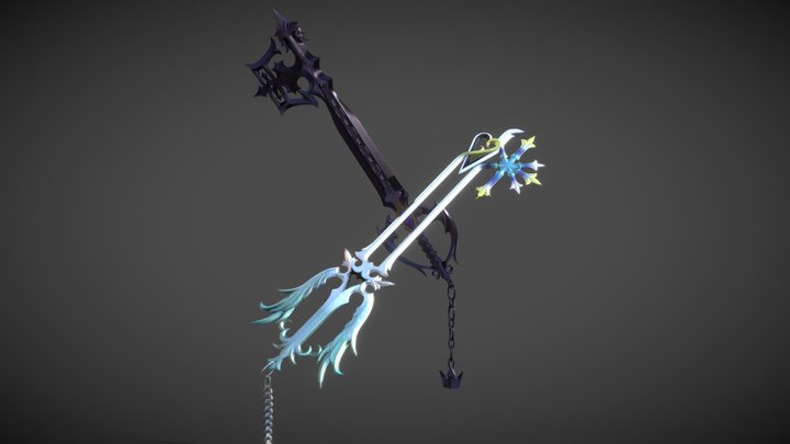 Oathkeeper & Oblivion Keyblades (OLD) 3D Model