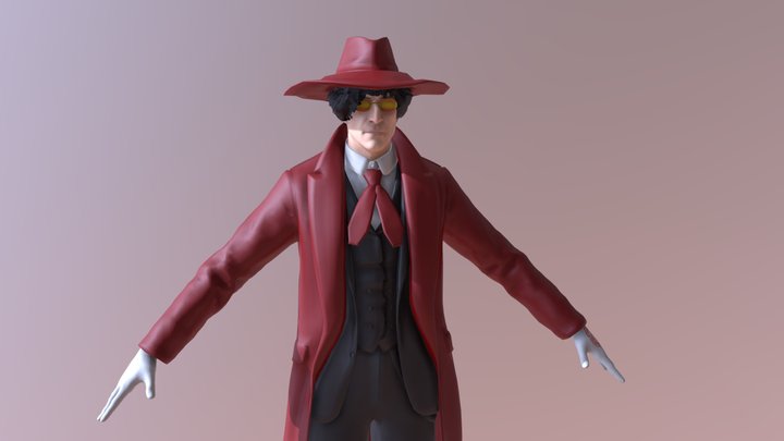 3D model Alucard from Hellsing Anime 3D Rigged VR / AR / low-poly