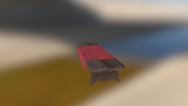 Bench with blanket for Game Scene 3D Model