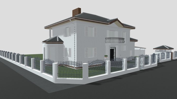 Classic Villa House By Kris Szozda 3D Model