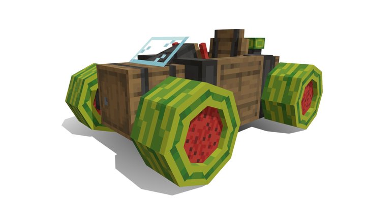 Minecraft Barrel Kart 3D Model