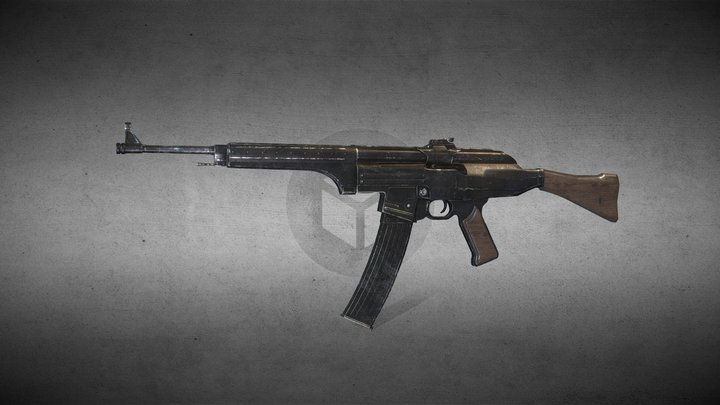 Custom StG 44 Assualt Rifle 3D Model