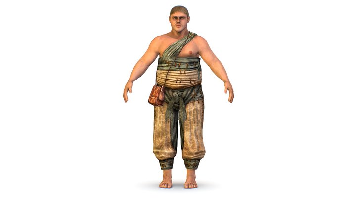 Low Poly model Man Farmer Character 3D Model