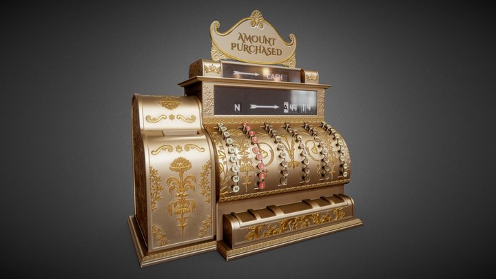 Cash Register Vintage 3D Model
