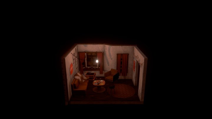 Post Apocalyptic Dining Room 3D Model