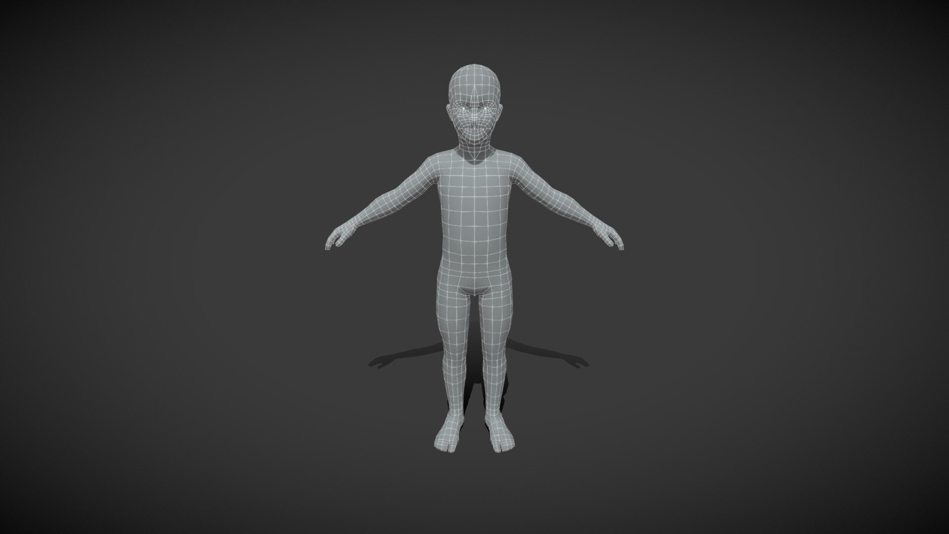 Boy Kid Child Body Base Mesh 3D Model